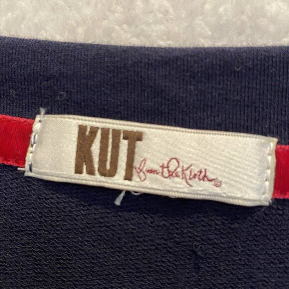 KUT FROM KLOTH -- Pullover Top, Cuffed Sleeves and Hem, Round Neck, Decor Fabric - Picture 15 of 16